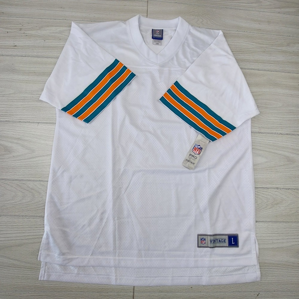 NFL Pro Line Vintage Miami Dolphins Jersey Blank Mens Large White Football New - Picture 2 of 9